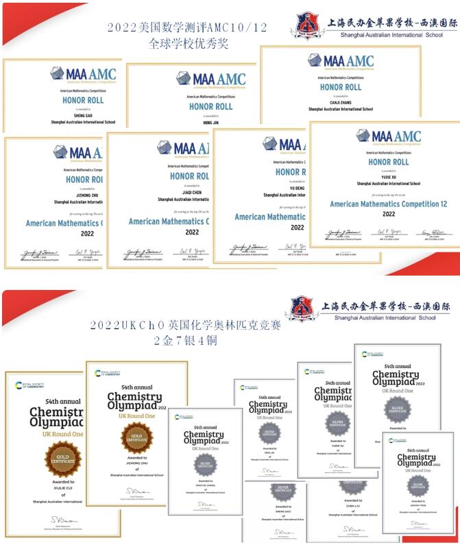 上海澳大利亚国际高中学生竞赛成绩