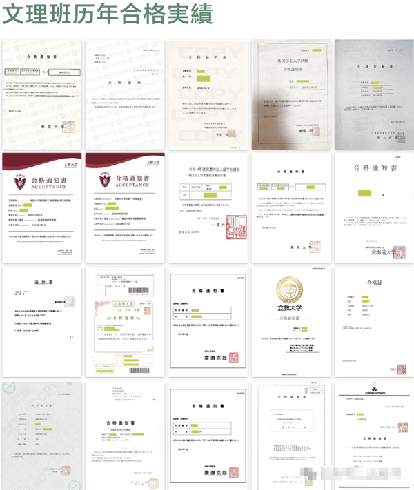 上海常青日本高中文理班历年合格实绩